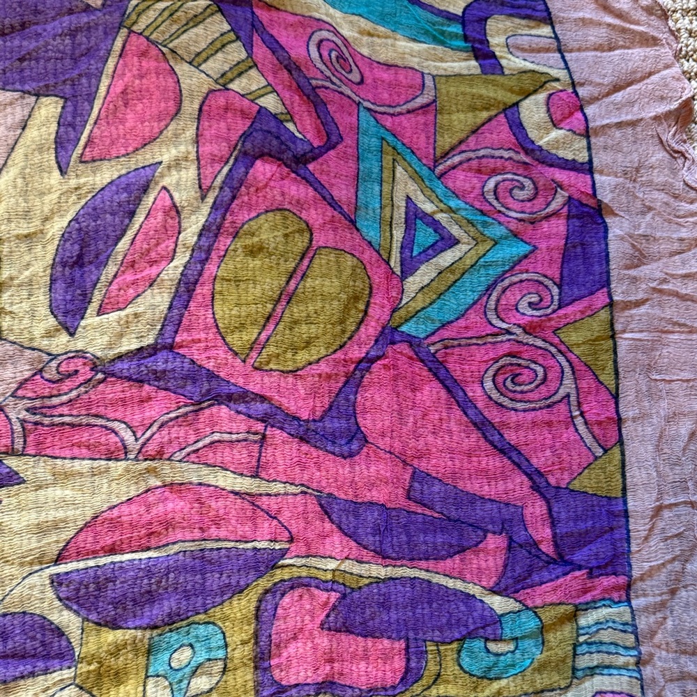Colorful Abstract Pattern Scarf - Picture 4 of 6
